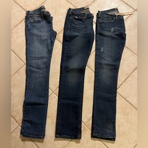 vintage new y2k hollister straight leg low rise jeans size 5- (3) pair bundle